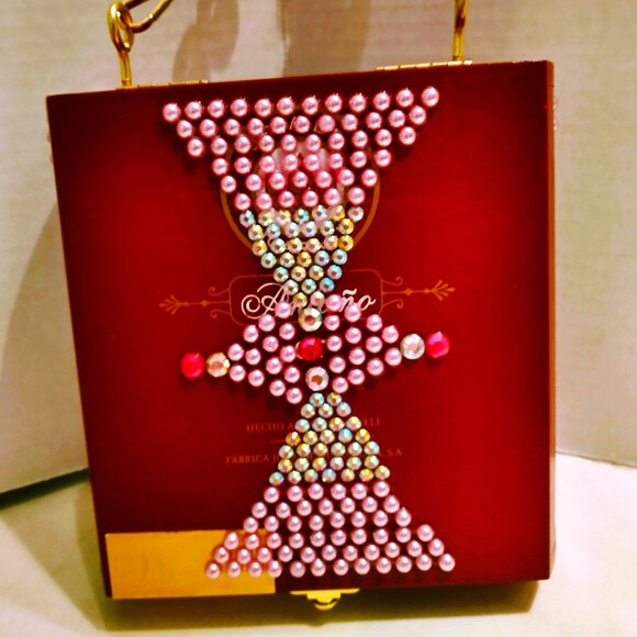 Suenos de Saundra Upcycled Collection,  Red Antano Cigar Box Purse - Picture 1 of 14